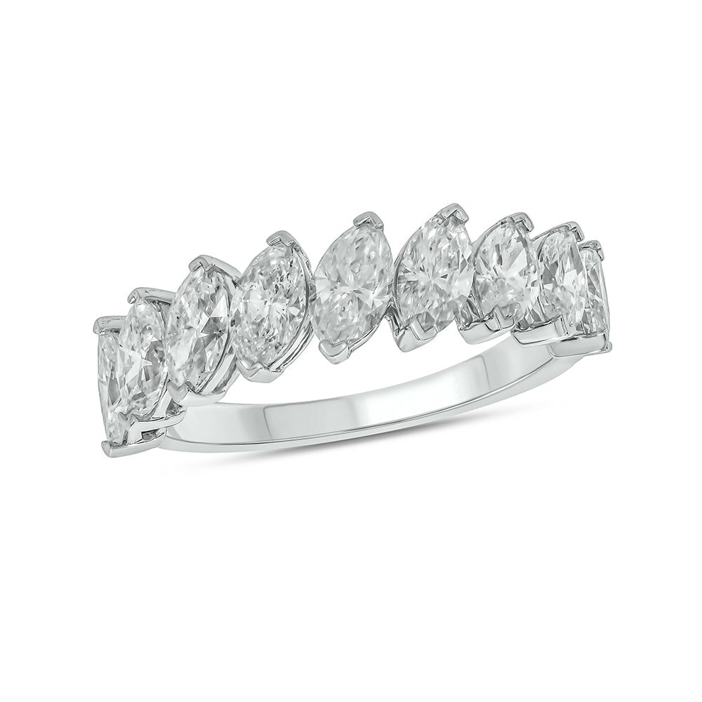 2 1/3 CT. T.W. Diagonal Set Marquis Diamond Band in 14K White Gold