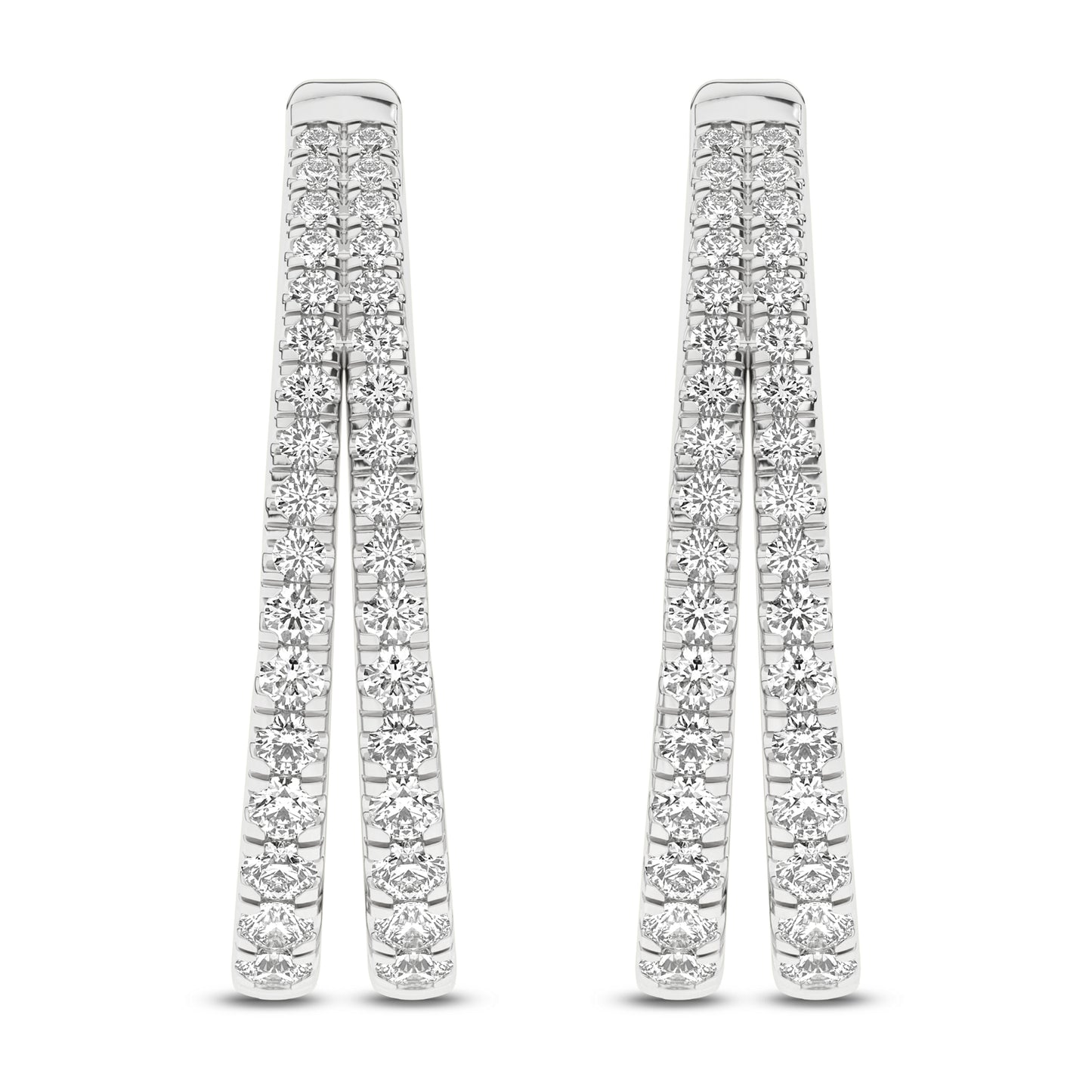 1 CT. T.W. Lab Grown Diamond Split Hoops in 14K White Gold