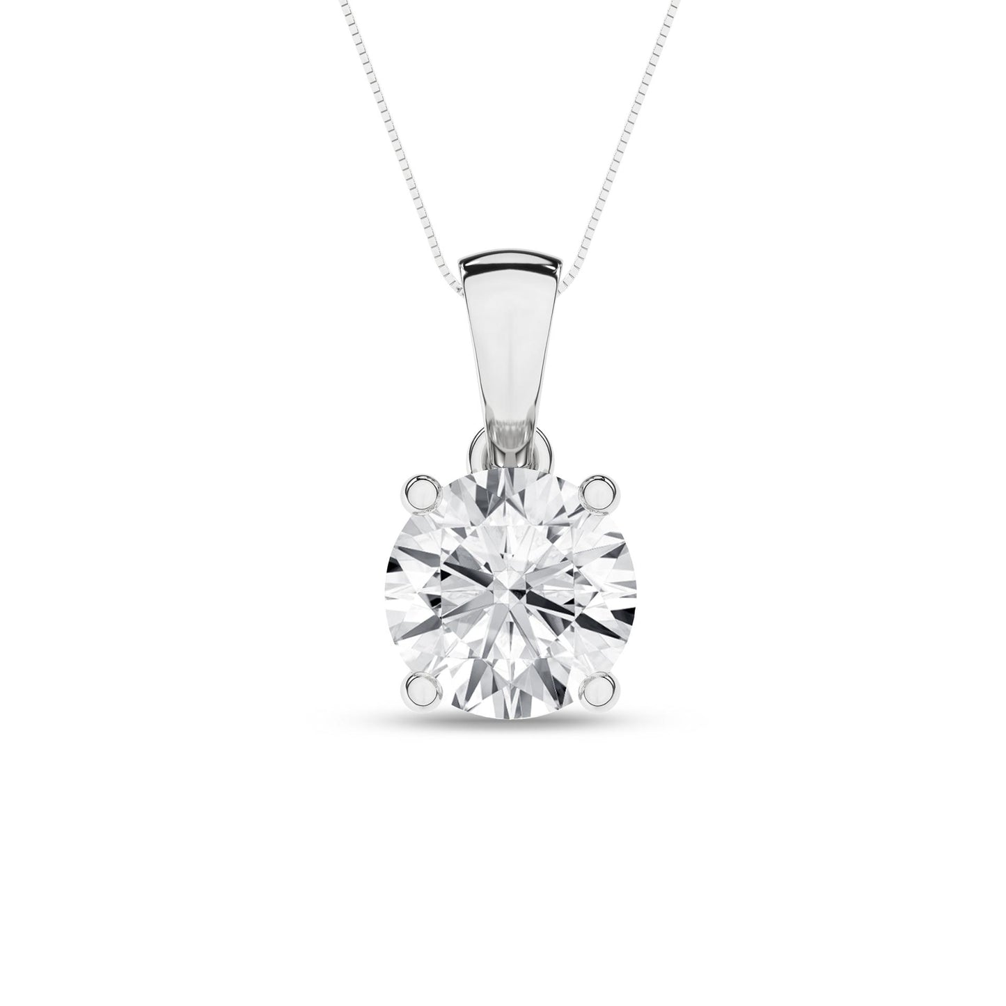 2 CT. T.W. Lab Grown Round Diamond Solitaire Pendant in 14K White Gold