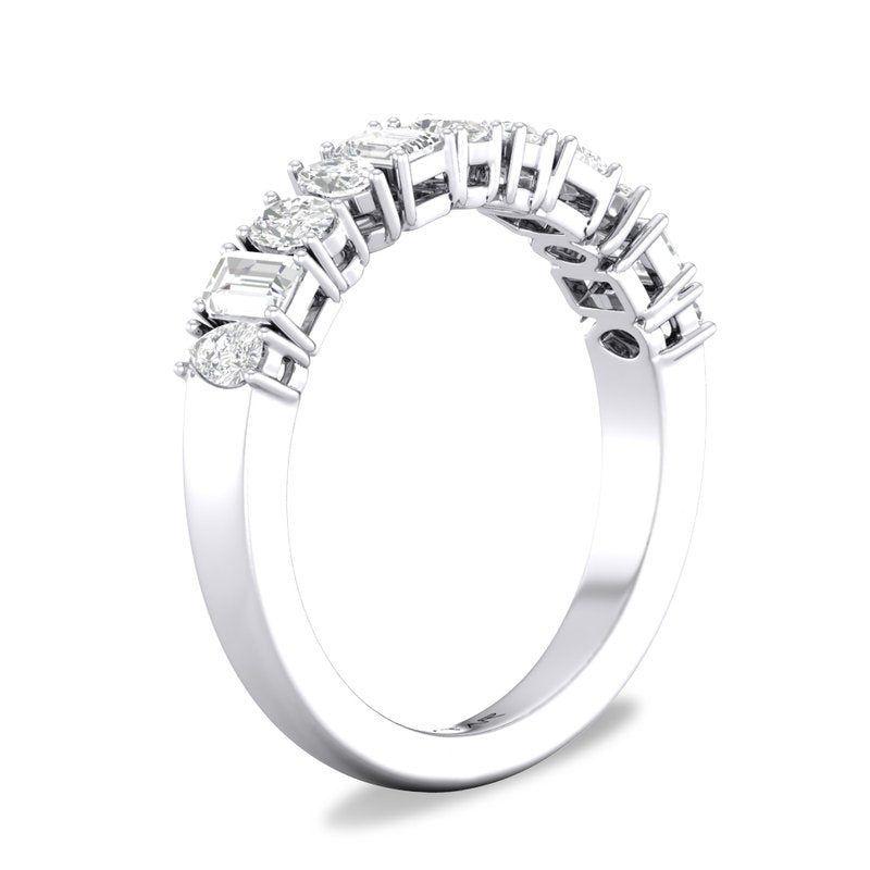 1 CT. T.W. Mixed Fancy Shaped Diamond Band in 14K White Gold