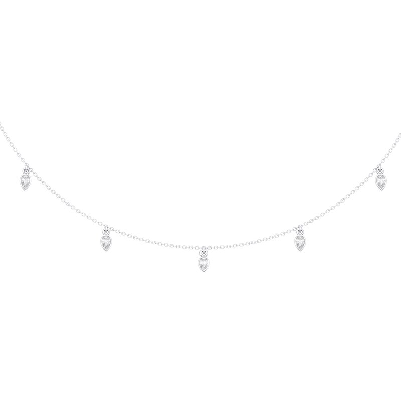 0.35 CT. T.W. Pear Diamond Dangle Necklace in 14K White Gold