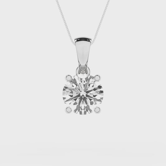 2 CT. T.W. Lab Grown Round Diamond Solitaire Pendant in 14K White Gold