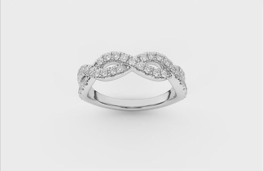 1/2 CT. T.W. Lab Grown Diamond Intertwined Band in 14K White Gold