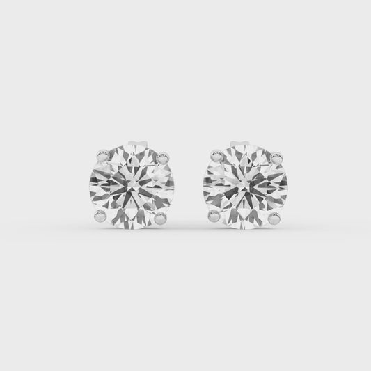 2 CT. T.W. Lab Grown Round Diamond Stud Earrings in 14K White Gold