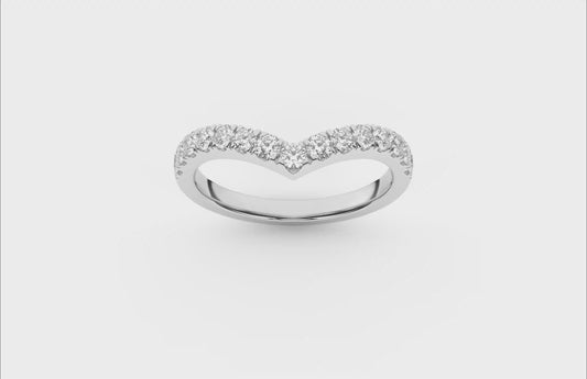 1/2 CT. T.W. Lab Grown Diamond Contour Band in 14K White Gold