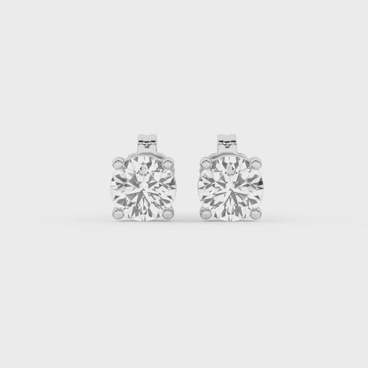 1 CT. T.W. Lab Grown Round Diamond Stud Earrings in 14K White Gold